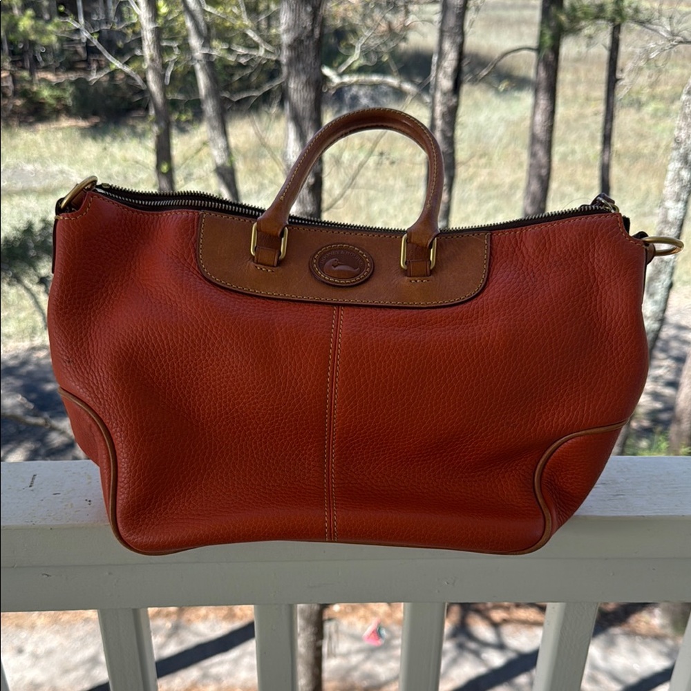 Dooney & Bourke Pebble Leather Tote-tangerine